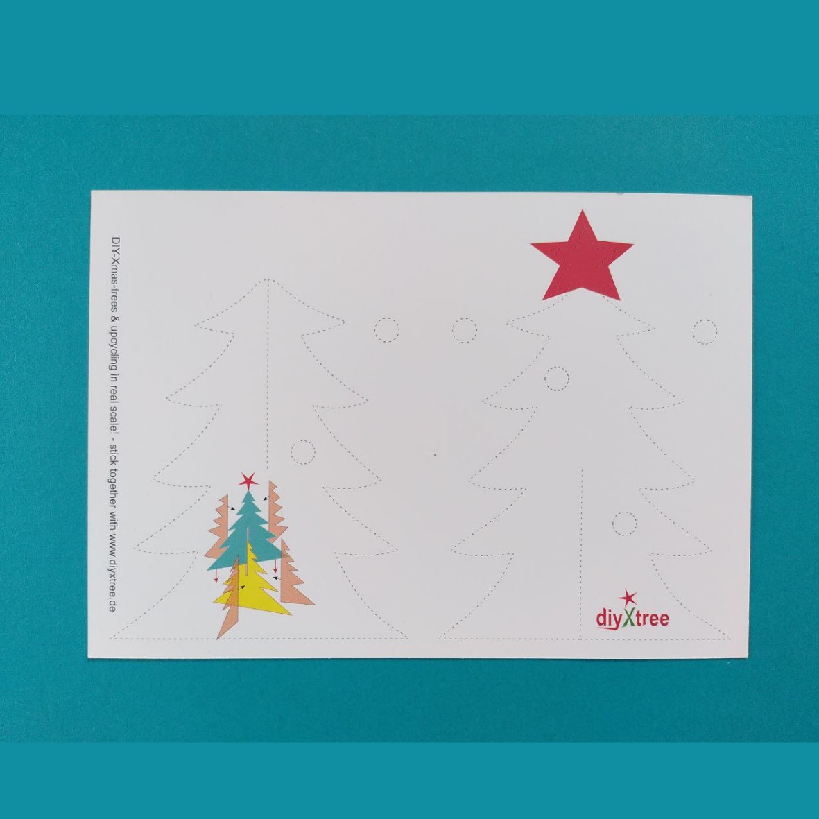 diyXtree Postkarte A6 Weihnachtsbaum